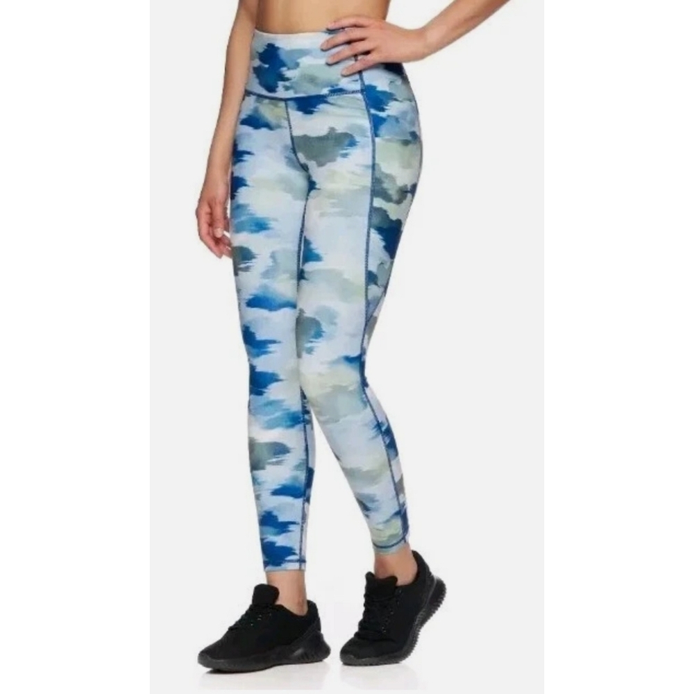 Reebok High Rise 7/8 Getaway Leggings In Monaco Blue Size L
